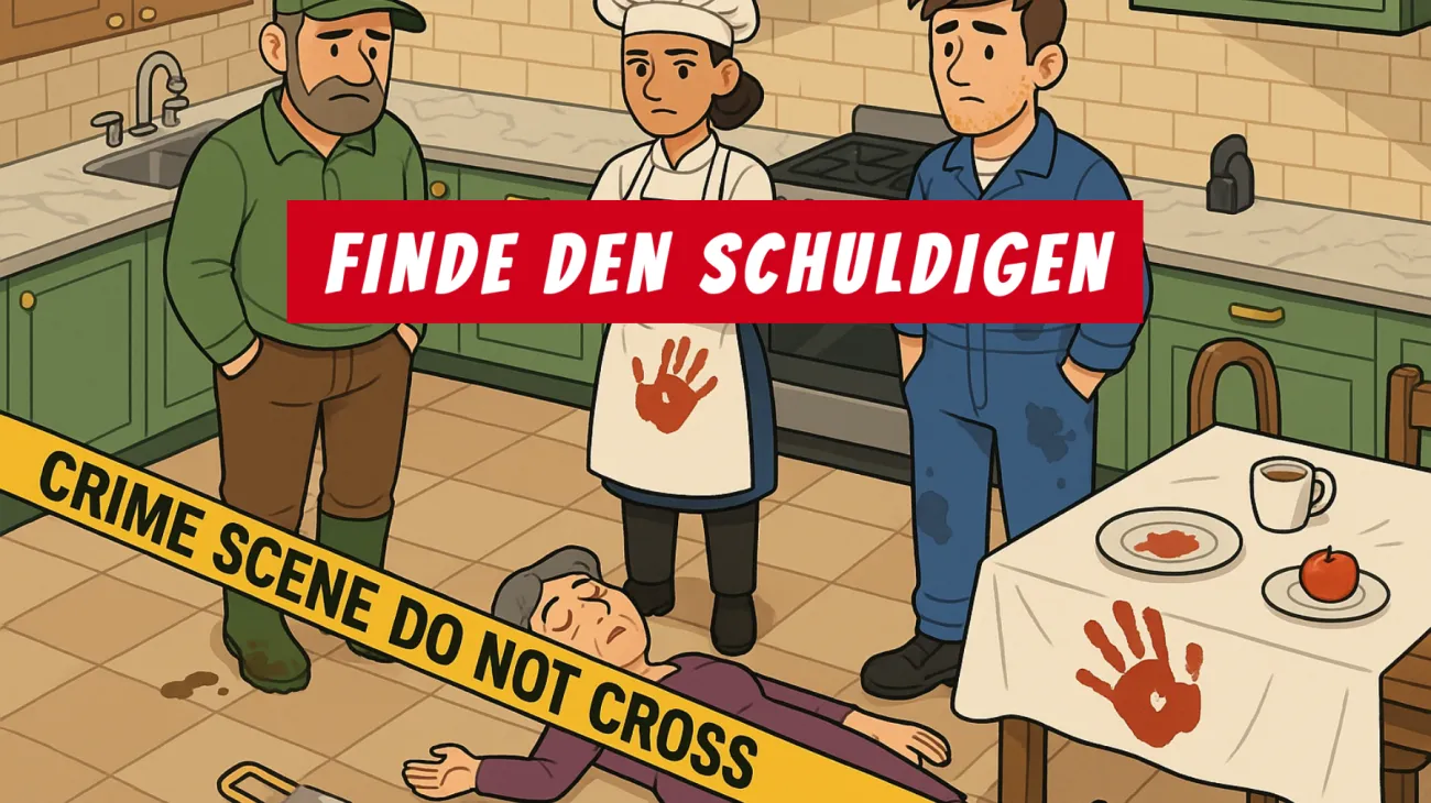 Nur 1% löst dieses geniale Küchenrätsel: Wer ist der Mörder – traust du dich an die Ermittlungen?"