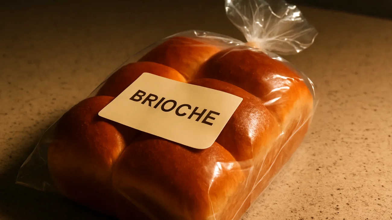Verpackte Brioche"